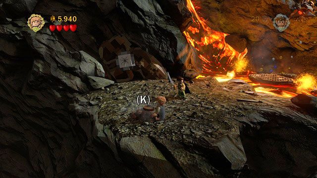 Na samym początku naszej wspinaczki po zboczu Góry Przeznaczenia znajdziemy niewielkie źródełko lawy - Prolog | Znajdźki | LEGO The Lord of the Rings - LEGO The Lord of the Rings: Władca Pierścieni - poradnik do gry