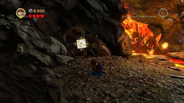 W tej samej lokacji, w której zdobyliśmy Magmową zbroję znajduje się popękana płytka - Prolog | Znajdźki | LEGO The Lord of the Rings - LEGO The Lord of the Rings: Władca Pierścieni - poradnik do gry