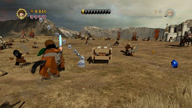 Podczas szarży trzeba zniszczyć trzy skrzynie, aby otrzymać minizestaw - Bitwa na polach Pelennoru | Znajdźki | LEGO The Lord of the Rings - LEGO The Lord of the Rings: Władca Pierścieni - poradnik do gry