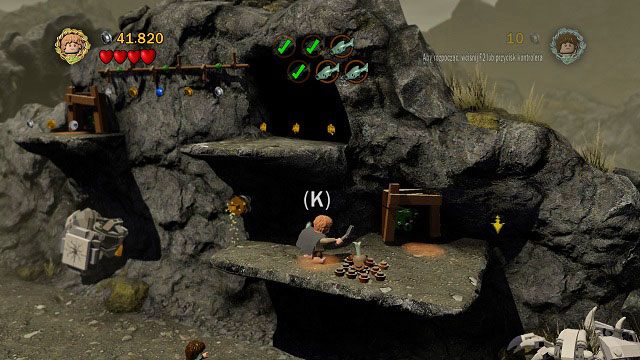 Ostatnia ryba znajduje się w ciemnej jaskini wysoko nad nami - Obłaskawienie Golluma | Opis przejścia - Akt II | LEGO The Lord of the Rings - LEGO The Lord of the Rings: Władca Pierścieni - poradnik do gry