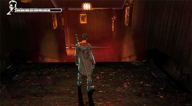 Po zbadaniu okolicy wybierz pokazane na powyższym screenie schody - Przeprawa przez drugą część lunaparku | 1 - Found (Odnaleziony) - DMC: Devil May Cry - poradnik do gry