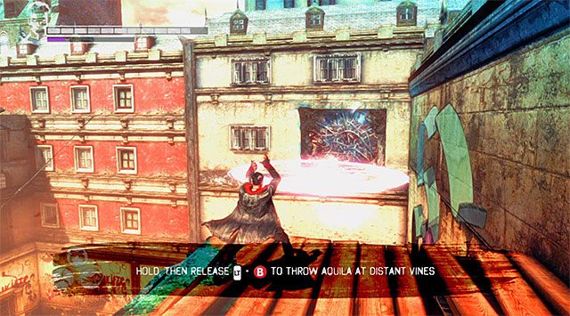 Zatrzymaj się w pokazanym na powyższym screenie miejscu - Przedostanie się do wnętrza budynku Zakonu | 11 - The Order (Zakon) - DMC: Devil May Cry - poradnik do gry