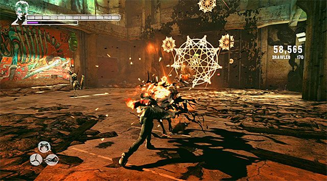 Tuż po rozpoczęciu walk proponuję skupić się na słabszych potworach - Eksploracja budynku Zakonu | 11 - The Order (Zakon) | DMC Devil May Cry - DMC: Devil May Cry - poradnik do gry