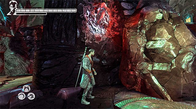 Nieco dalej konieczne okaże się skorzystanie z anielskiej wyciągarki (Ophion Angel Lift) - Przeprawa przez pierwszą część pieca dusz | 17 - Furnace of Souls (Dusze w ogniu piekielnym) - DMC: Devil May Cry - poradnik do gry
