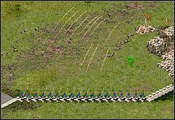 Podczas bitwy nie dopuść do ataku katapulty, jeśli pojawi się w zasięgu strzał skieruj w niego wszystkich łuczników - Misja VI - Propozycja Szczura | Kampania i misje dodatkowe w Twierdza - Twierdza - poradnik do gry