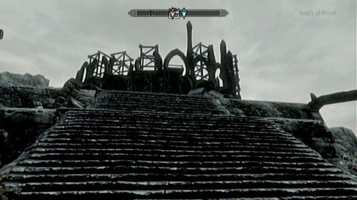 Gdy dotrzesz do wielkiej budowli, porozmawiaj z Freą - to jedyna osoba w okolicy, która nie jest opętana - Reach the Temple of Miraak [Dotrzyj do Świątyni Miraaka] | Smocze Dziecię - The Elder Scrolls V: Skyrim - Dragonborn - poradnik do gry