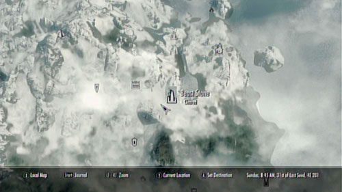 Kamień Bestii znajdziesz tuż obok Świątyni Miraaka - wystarczy, że udasz się nieco na wschód (pokieruje Cię słup światła sięgający do nieba) - Cleanse the Beast Stone [Oczyść Kamień Bestii] | Oczyszczanie Kamieni - The Elder Scrolls V: Skyrim - Dragonborn - poradnik do gry