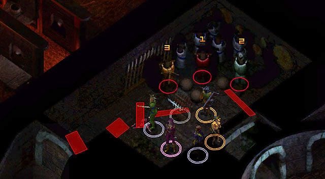 Przejdź do sali treningowej [3] i zaatakuj brązowego manekina (otwiera drzwi 4 i 5, zamykając drzwi 1) - Wieża Durlaga- Labirynt Durlaga (poziom 1-2) | Opowieści z Wybrzeża Mieczy - Baldurs Gate: Enhanced Edition - poradnik do gry