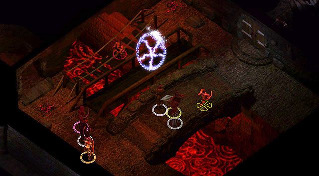 Przed opuszczeniem możesz jeszcze oczyścić most [12] z kolejnych sobowtórniaków i wyłamać zamek w ostatnich drzwiach, otwierając w ten sposób skrót do wyjścia na pierwszy poziom labiryntu - Wieża Durlaga- Labirynt Durlaga (poziom 1-2) | Opowieści z Wybrzeża Mieczy - Baldurs Gate: Enhanced Edition - poradnik do gry