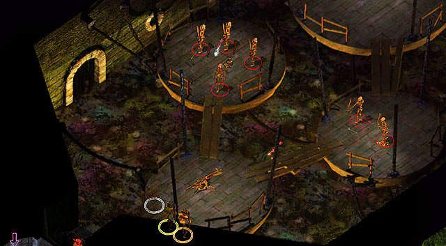 Alternatywna droga prowadzi przez pomosty [3] pełne szkieletów-łuczników oraz pułapek, uwalniających śmierdzące chmury - Wieża Durlaga- Labirynt Durlaga (poziom 2-4), Broda Ulgotha | Opowieści z Wybrzeża Mieczy - Baldurs Gate: Enhanced Edition - poradnik do gry