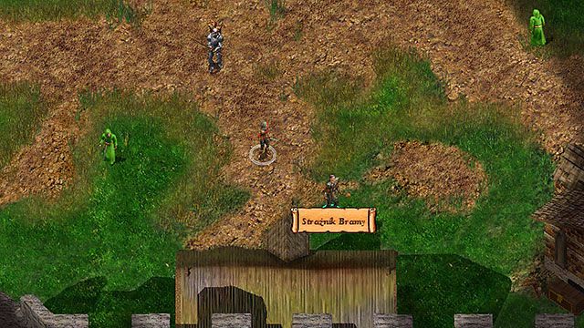 W południowo-wschodniej części twierdzy spotkasz Strażnika Bramy [F], który sam Cię zaczepi i zaproponuje nieco poważniejszy trening - Prolog - zadanie główne - Odszukaj Goriona | Prolog Baldurs Gate - Baldurs Gate: Enhanced Edition - poradnik do gry