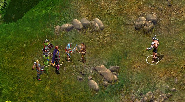 Po przeniesieniu się do obozu [1], na początek przyjdzie Ci poznać herszta bandy oraz przyszłego przeciwnika, Tazoka - Bandyci | Rozdział 3 - zadania główne | Solucja Baldurs Gate - Baldurs Gate: Enhanced Edition - poradnik do gry