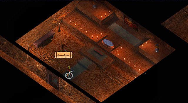 Kolejny gwardzista, którego można oszukać znajduje się w świątyni [4] - Sparaliżowanie kopalni w Kniei Otulisko | Rozdział 4 - zadania główne - Baldurs Gate: Enhanced Edition - poradnik do gry