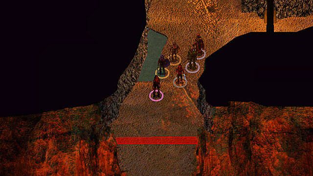 Gdy dotrzesz do kamiennego mostu [3] prowadzącego przez rozpadlinę na środku mapy, szybko wykryj i rozbrój znajdujące się tutaj pułapki - Wizyta w kopalni Nashkel - Kopalnie Nashkel | Rozdział 2 - zadania główne - Baldurs Gate: Enhanced Edition - poradnik do gry