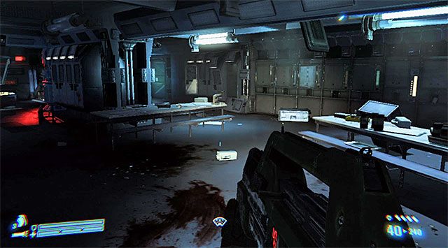 Przystąp do eksploracji kolejnych pustych pomieszczeń - Znajdź zaginionych marines | Misja 1 - SOS | Aliens Colonial Marines - Aliens: Colonial Marines - poradnik do gry