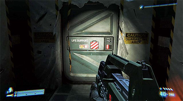 Po dotarciu do nowego rozwidlenia skręć w prawo - Znajdź zaginionych marines | Misja 1 - SOS | Aliens Colonial Marines - Aliens: Colonial Marines - poradnik do gry