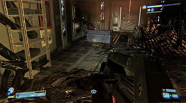 Po otwarciu drzwi bądź gotowy do pozbycia się nowego facehuggera i zniszczenia kilku jaj obcych - Odnajdź Bellę (2) | Misja 2 - Bitwa o Sulaco | Aliens Colonial Marines - Aliens: Colonial Marines - poradnik do gry