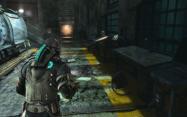Na stoliku nieopodal systemu katalogowania płyt, w pomieszczeniu z zagadką w kształcie tuby [sektor paleontologiczny] - Rozdział 14 (1) | Sekrety | Dead Space 3 - Dead Space 3 - poradnik do gry