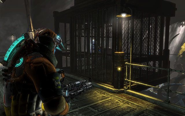 Udaj się teraz do swoich towarzyszy i wejdź do klatki na środku - 12 - Autopsy - Probe the Specimen for information | 12, 13 - Autopsy / Reach for the Sky - Dead Space 3 - poradnik do gry