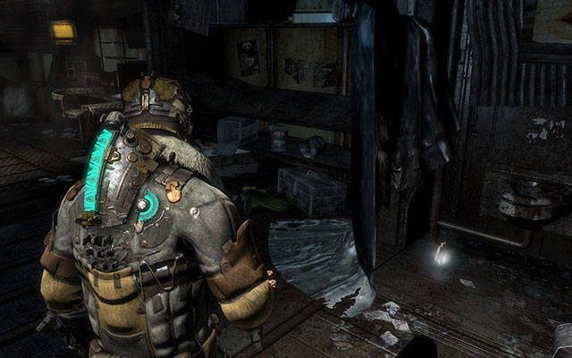 Po wejściu do kompleksu wyjdź po drabinie w pierwszym pomieszczeniu, artefakt znajduje się za zasłoną na końcu pomieszczenia - Rozdział 9 | Sekrety | Dead Space 3 - Dead Space 3 - poradnik do gry