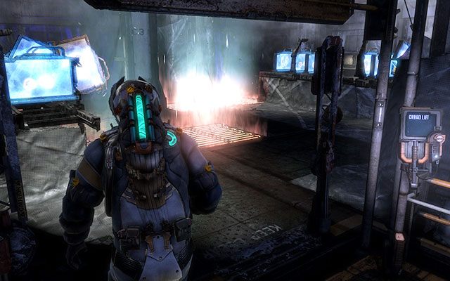 Biegnij cały czas przed siebie, aż dotrzesz do windy towarowej, którą wyjedziesz z powrotem na górę - Download the encryption codes | C.M.S. Greely - zadanie poboczne | Dead Space 3 - Dead Space 3 - poradnik do gry