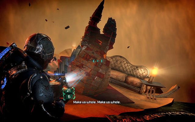 Podczas drugiej wizyty w wyimaginowanym świecie założenia nie ulegają zmianie - Marker Containment - Investigate Carvers vision | Zadania kooperacyjne - Dead Space 3 - poradnik do gry