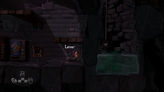 drugą z postaci zejdź niżej i przytrzymaj dźwignię obok wyłączonych automatów - Zaplecze | Jaskinia (sekcje ogólnodostępne) The Cave - The Cave - poradnik do gry