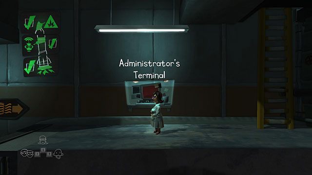 Wyjedź znowu windą na górę i idź w prawo, do terminala administratora (Administrators Terminal) - The Scientist | Obszary dla określonych bohaterów w The Cave - The Cave - poradnik do gry