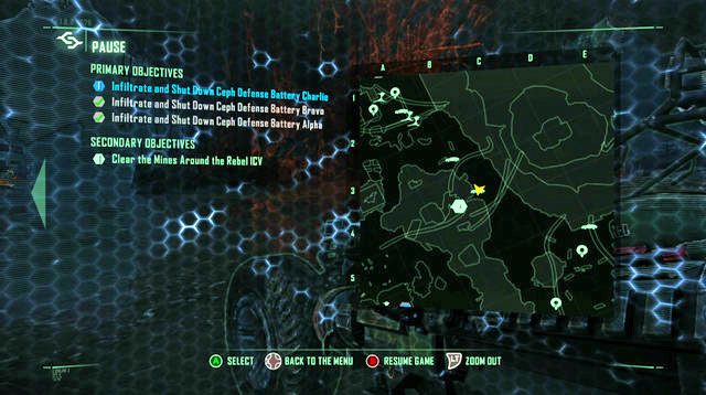 W drodze do ostatniego systemu (żółty trójkąt na obrazku), otrzymasz kolejne wezwanie o pomoc - Zniszcz drugi system obrony Ceph | Only Human | Crysis 3 - Crysis 3 - poradnik do gry