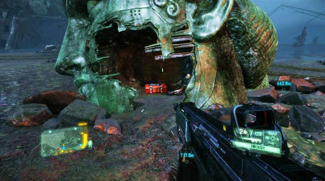 Po zniszczeniu pierwszego systemu obrony przeciwlotniczej, w budynku po prawej stronie pojawią się posiłki Ceph - Only Human | Dane wywiadowcze CELL oraz plakaty | Crysis 3 - Crysis 3 - poradnik do gry