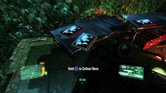Pozostałe trzy oraz dane poszukiwane przez Psycho, odnajdziesz na stole pierwszego piętra zniszczonego budynku, w pobliżu wraku helikoptera - Dotrzyj do parku | Safeties Off | Crysis 3 - Crysis 3 - poradnik do gry