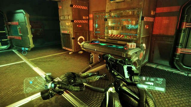 Przejdź do następnego pomieszczenia korzystając ze schodów prowadzących w górę - Przedostań się przez stanowiska CELL | Post Human! | Crysis 3 - Crysis 3 - poradnik do gry