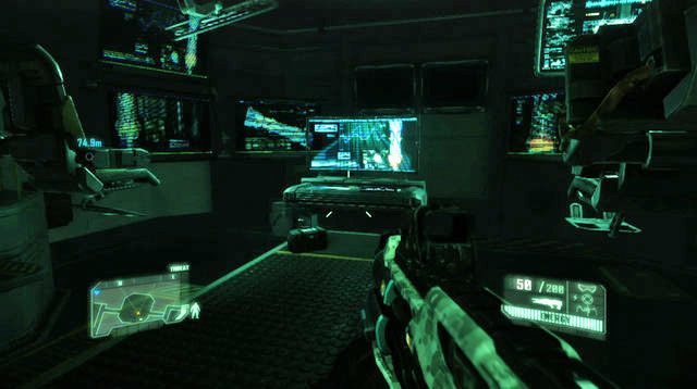 Teraz przejdź na lewą stronę pomieszczenia z rdzeniami, gdzie znajduje się cel misji - Dostań się do Liberty Dome | Post Human! | Crysis 3 - Crysis 3 - poradnik do gry