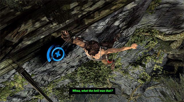 Przeskocz nad niewielką przepaścią i zjedź po linie - Zejdź do bazy Solarii | 12 - Przyjaciółka w potrzebie | Solucja Tomb Raider - Tomb Raider - poradnik do gry
