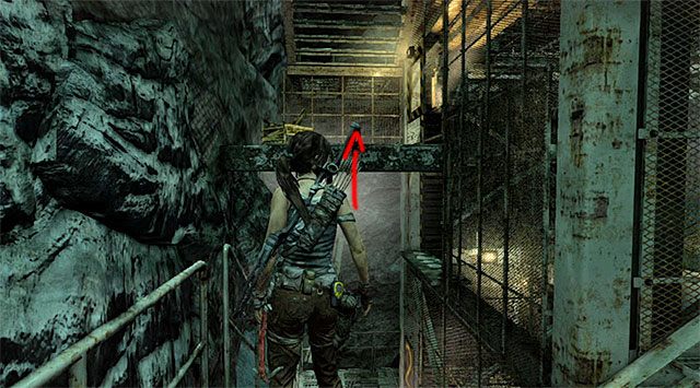 Zeskocz na klatkę schodową, udaj się na trzecie piętro i przywołaj w to miejsce windę - Odkryj pradawny grobowiec | 23 - Łowca burz | Solucja Tomb Raider - Tomb Raider - poradnik do gry