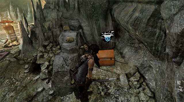Przy pierwszej możliwej okazji skręć na południe i rozejrzyj się przy skałach - Geoskrzynki | Sekrety - Geothermal Caverns i Solarii Fortress | Tomb Raider - Tomb Raider - poradnik do gry