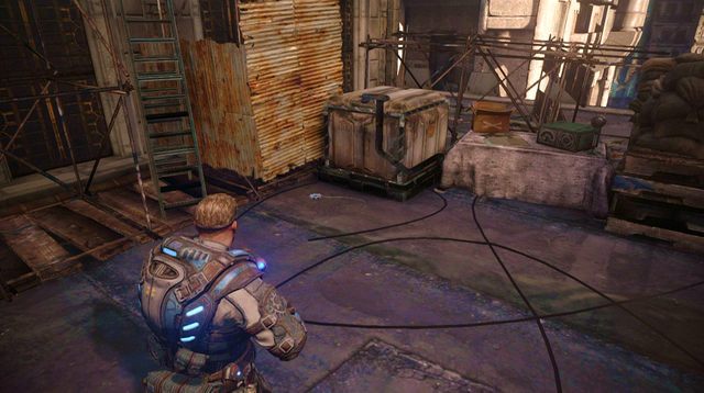 Na ścianie po prawej stronie odnajdziesz symbol odtajnionej misji - Dachy pierwszej alei - Przedmieścia Halvo Bay - Gears of War: Judgment - poradnik do gry