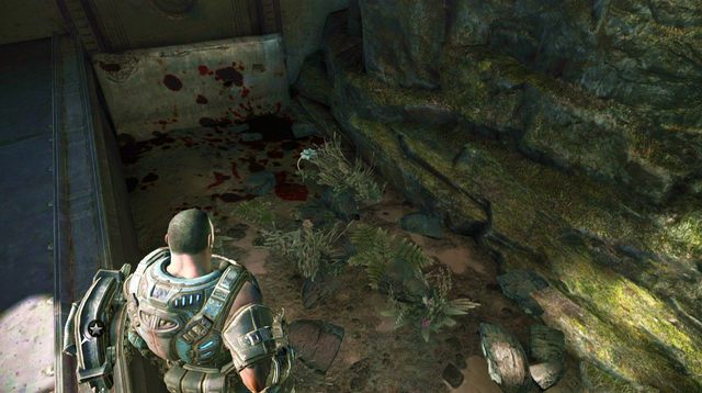 Po zabiciu ostatniego przeciwnika, wróć się do miejsca, gdzie stoi działko stacjonarne - Flota samochodowa - Onyx Point - Gears of War: Judgment - poradnik do gry