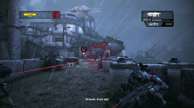 Wrogów wychodzących z następnego statku, również przywitaj działkiem stacjonarnym - Plaża - Onyx Point - Gears of War: Judgment - poradnik do gry