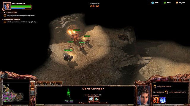 Po drodze do punktu [A] napotkamy na niewielkie siły Dominium - Rendez-vous | Kampania - Misje umojańskie | StarCraft II Heart of the Swarm - StarCraft II: Heart of the Swarm - poradnik do gry