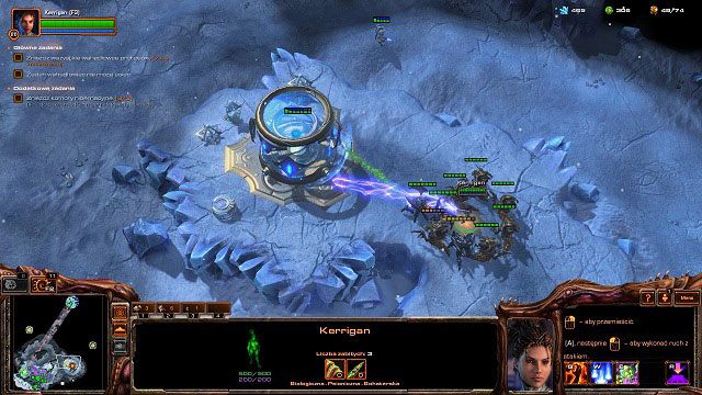 Teraz możemy zająć się produkcją wojska oraz wypełnianiem zadań pobocznych - Zestrzelić posłańca | Kampania - Kaldir | StarCraft II Heart of the Swarm - StarCraft II: Heart of the Swarm - poradnik do gry