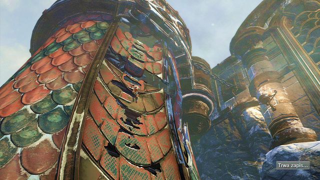 Gdy zakończysz starcie udaj się w pobliże czerwonego węża - 8 Trzewia Pytona,Brzuch Pytona | Opis przejścia | God of War Wstąpienie - God of War: Ascension - poradnik do gry
