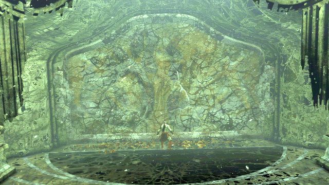 Podejdź do fontanny by odurzyć Kratosa, gdy świat zardzewieje zniszcz szybko płaskorzeźbę i drzwi po prawej - Walka z Cerberem | God of War Wstąpienie - God of War: Ascension - poradnik do gry