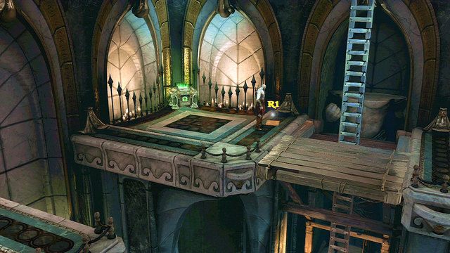 Na lewo od drabiny znajdziesz Notatkę od proroka Kastora oraz zieloną skrzynię - Dusza Hadesa | God of War Wstąpienie - God of War: Ascension - poradnik do gry