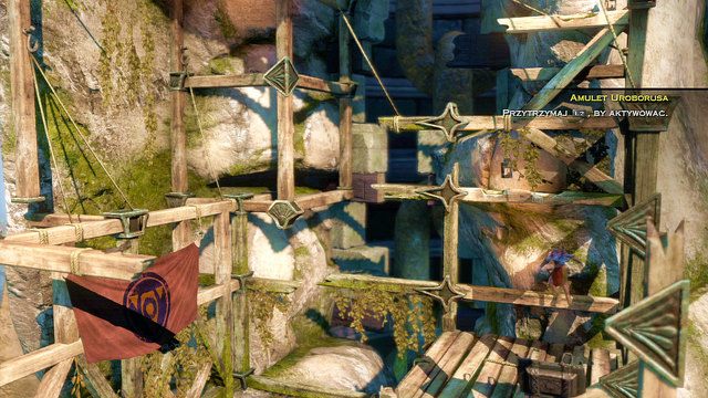 Otwórz zieloną skrzynię, wejdź na ściankę i wspinaj się do góry - Wspinaczka po stopie | God of War Wstąpienie - God of War: Ascension - poradnik do gry
