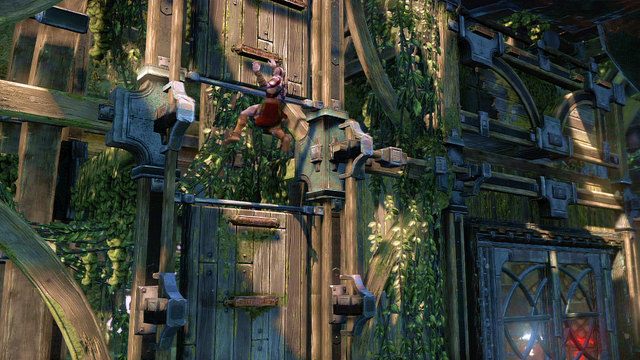 Po walce podejdź do ściany po lewej mijając po drodze skrzynie zamknięte za metalową bramą - 21 - Przedramię Apollona (1) | Opis przejścia | God of War Wstąpienie - God of War: Ascension - poradnik do gry