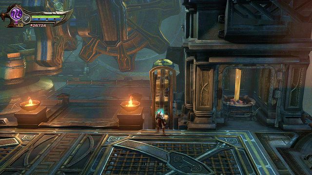 Ponownie złap za podest z węglem i przesuń go do wnęki tuż obok, zamkniętej wcześniej drewnianą ścianą - Rozpalanie pieca | God of War Wstąpienie - God of War: Ascension - poradnik do gry