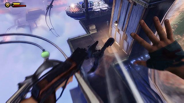 Udaj się w stronę gondoli i wskocz na wstęgę - Uruchom gondolę na Żołnierskim Polu | Rozdział 12 - Wróć na Plac Sali Bohaterów - BioShock: Infinite - poradnik do gry