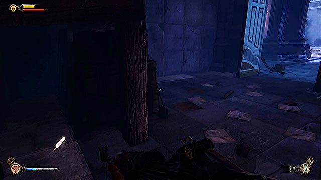 Dziedziniec, ciemny róg małego magazynu na parterze (po walce z ludźmi Stalea) - Rozdział 9-11 | Wytrychy | BioShock Infinite - BioShock: Infinite - poradnik do gry