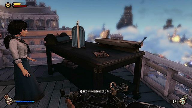 Plac Sali Bohaterów, za schodami na balkonie nad placem (aby dostać się do środka potrzebujesz Elektrycznego Dżokeja) - Rozdział 12 | Wytrychy | BioShock Infinite - BioShock: Infinite - poradnik do gry
